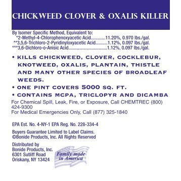 CHICKWEED CLOVER & OXALIS KILLER By - Bonide