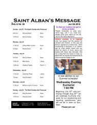 Saint Alban's Message - St. Alban's Episcopal Church