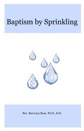 Baptism by Sprinkling - Biblical Blueprints