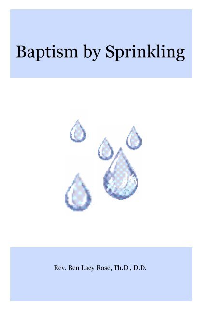 Baptism by Sprinkling - Biblical Blueprints