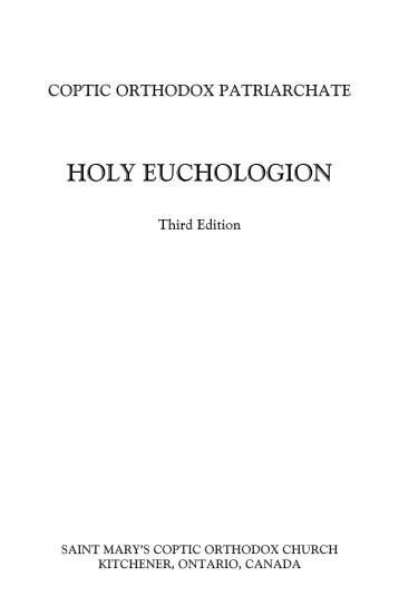 HOLY EUCHOLOGION - St. Marys Coptic Orthodox Church