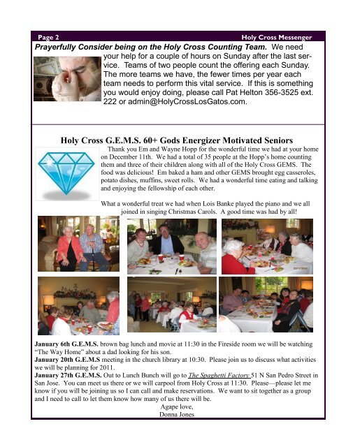 January 2011 Messenger - Holy Cross Lutheran Church