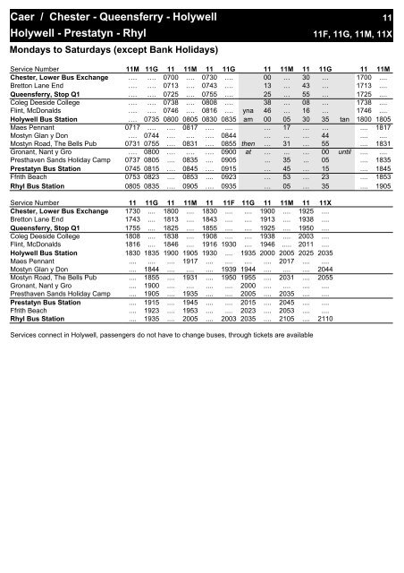 Caer / Chester - Queensferry - Holywell Holywell - Prestatyn ... - Arriva