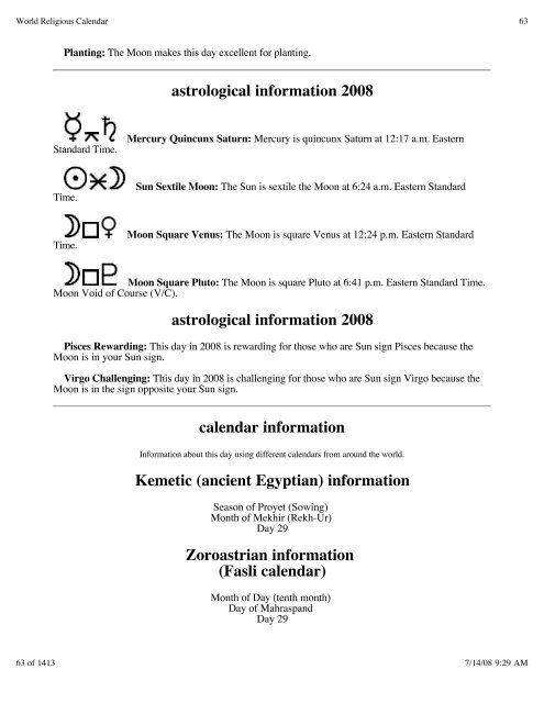 Pr Ntr Kmt World Religious Calendar Pagan Holy Days