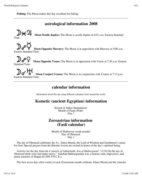 Pr Ntr Kmt World Religious Calendar Pagan Holy Days