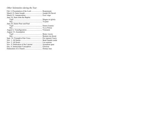 Index of Communion Chants for Sundays and Holy Days (Years A, B ...