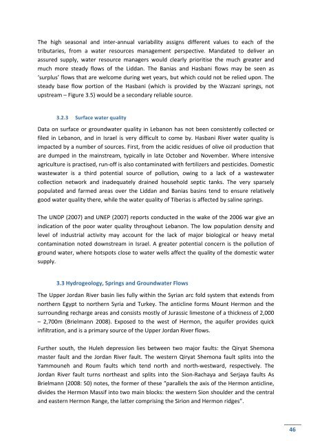 Hydro-‐political Baseline of the Upper Jordan River - Ibrahim Abd El Al