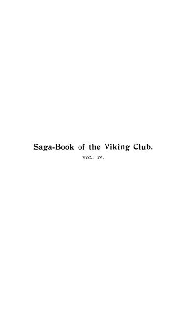 Saga-Book of the Viking Club. - Viking Society Web Publications