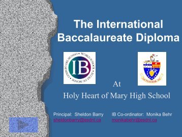 The International Baccalaureate Diploma - Holy Heart High School