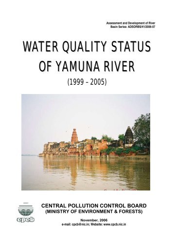 water quality status of yamuna river - Central Pollution Control Board
