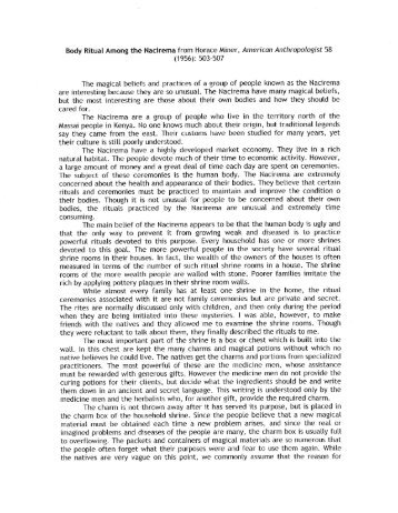 Body rituals of the nacirema essay