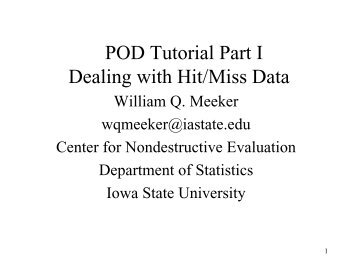 POD Tutorial Part I Dealing with Hit/Miss Data - Center for ...