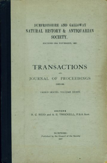 Vol 34 - Dumfriesshire & Galloway Natural History and Antiquarian ...