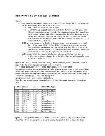 Homework 4: CS 211 Fall 2008 Solutions