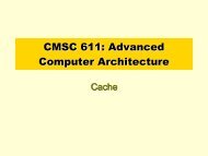 CMSC 611: Advanced Computer Architecture