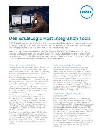 Dell EqualLogic Host Integration Tools