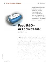 Feed R&D– or Farm It Out?