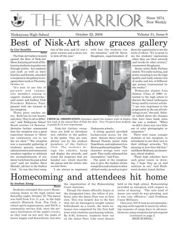 Best of Nisk-Art show graces gallery Homecoming and attendees hit ...