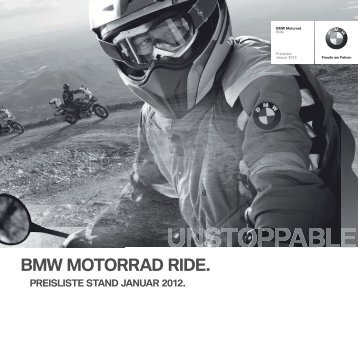 Preisliste BMW Motorrad Ride.