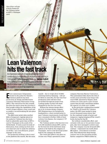 Lean Valemon hits the fast track - Heerema Fabrication Group ...