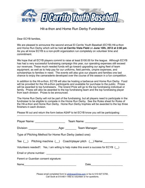 Hit a thon And Home Run Derby Fundraiser Eteamz