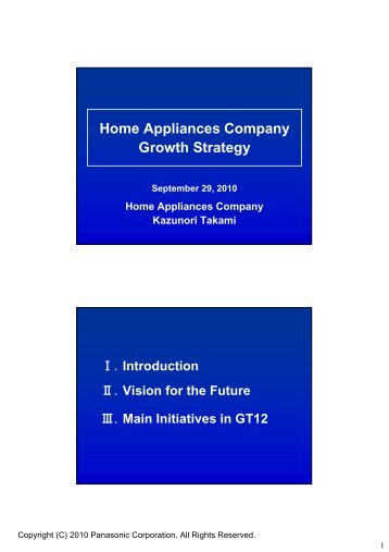 Home Appliances Company Growth Strategy - Panasonic