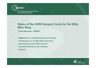 Status of the HOM Damped Cavity for the Willy Wien Ring - alba