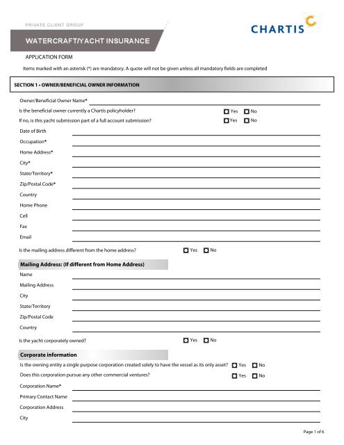 APPLICATION FORM Mailing Address: (If different from ... - Omni Risk