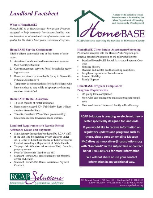 Homebase Landlord Factsheet Rcap Solutions Homebase Landlord Factsheet Rcap Solutions