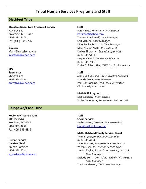 Tribal Human Services Programs and Staff 5-24 - Department of ...