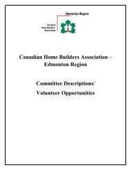 Canadian Home Builders Association – Edmonton Region ...