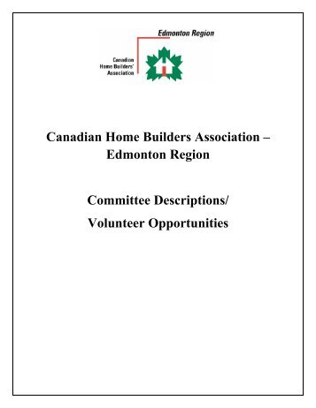 Canadian Home Builders Association – Edmonton Region ...