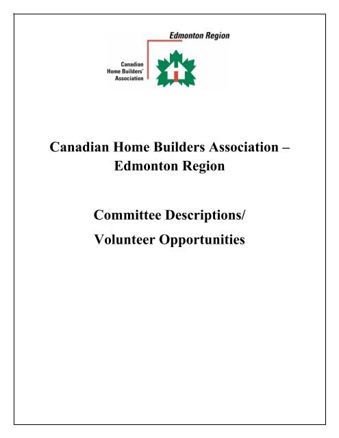 Canadian Home Builders Association – Edmonton Region ...
