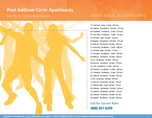 Post Addison Circle Apartments Printable Brochure - Addison ...