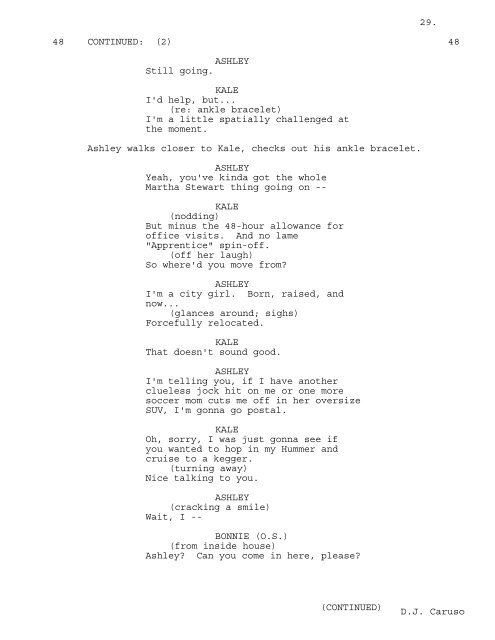 DISTURBIA - Daily Script