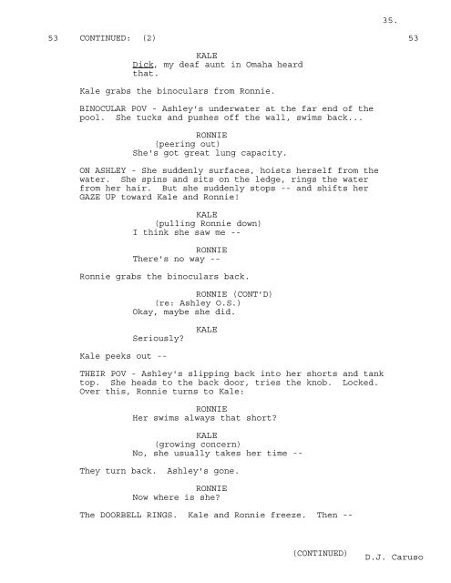 DISTURBIA - Daily Script