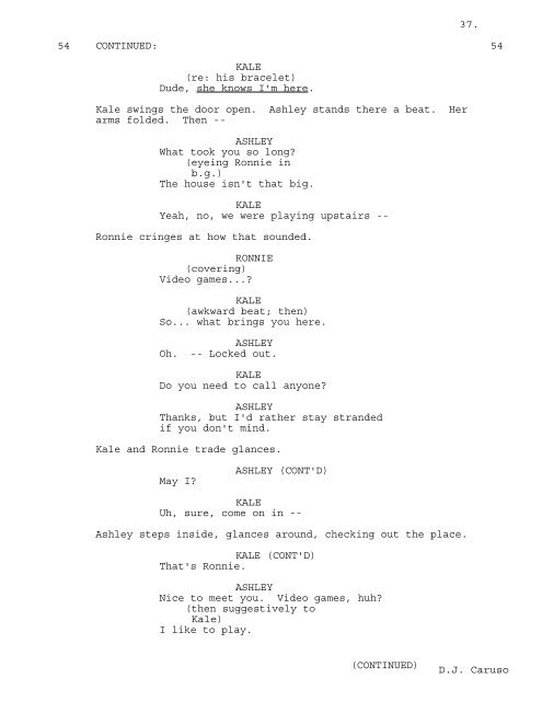 DISTURBIA - Daily Script