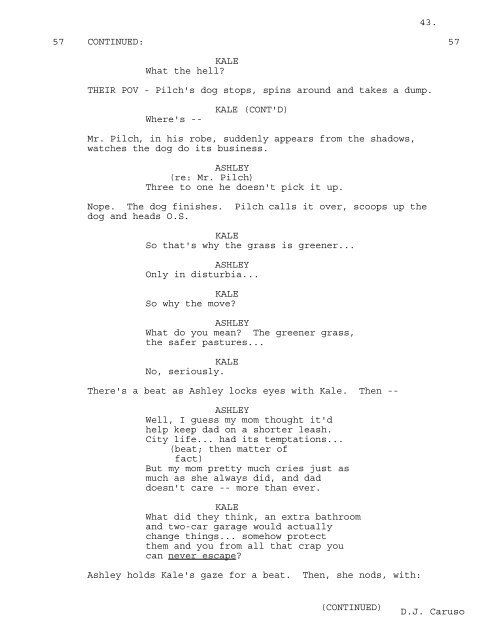 DISTURBIA - Daily Script