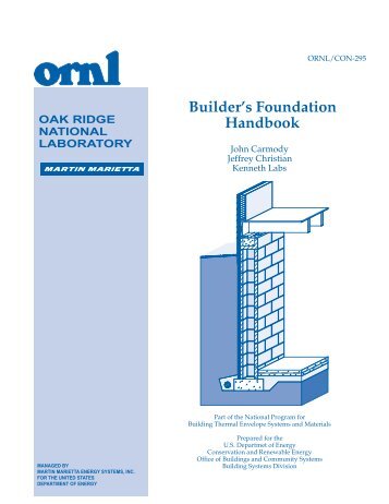 Builder's Foundation Handbook - Oak Ridge National Laboratory