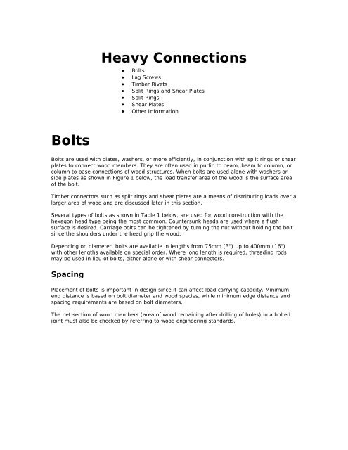 Shear Bolt Size Chart