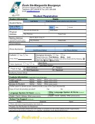 Registration form with Application to Register for French - Kenora ...