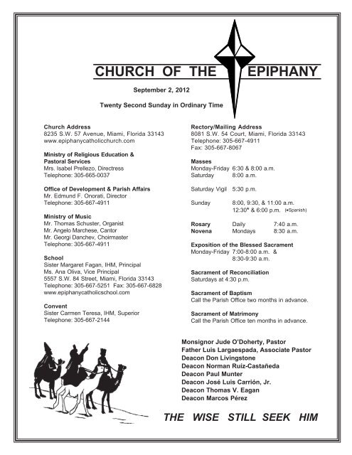 Bulletin Board - Epiphany Catholic Church