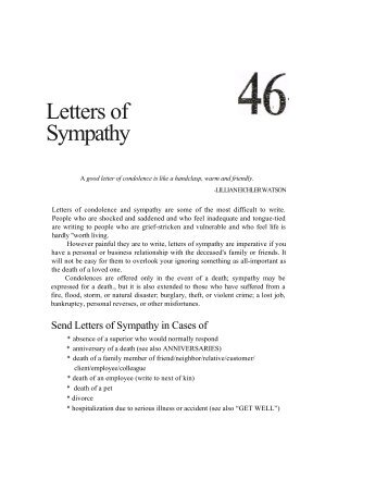 Letters of Sympathy