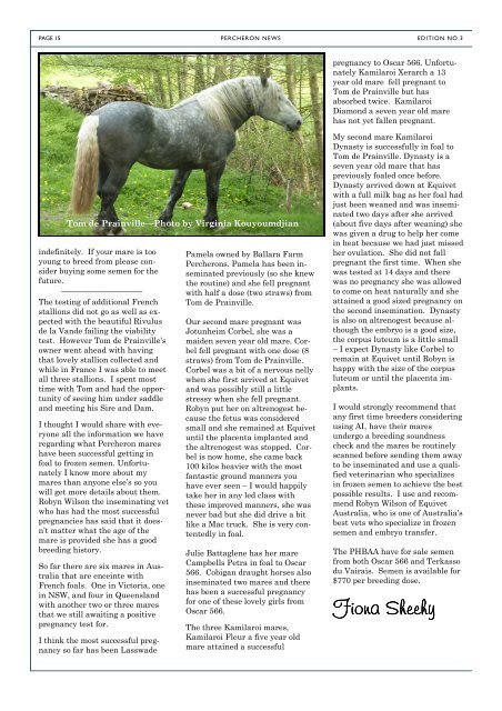 to view the newsletter - Percheron Horse Breeders Association of ...