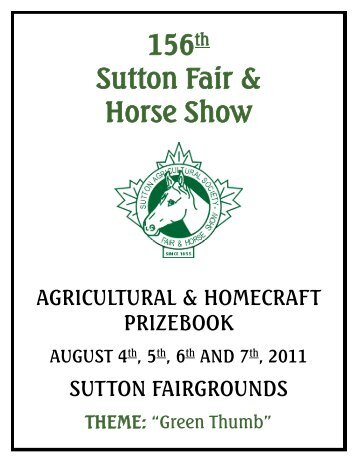 156th Sutton Fair Prizebook - Sutton Fair and Horse Show