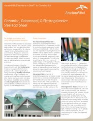 Galvanize, Galvanneal, & Electrogalvanize Steel Fact Sheet - Dofasco