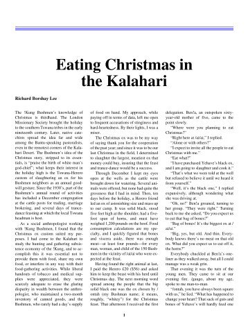 Eating Christmas in the Kalahari