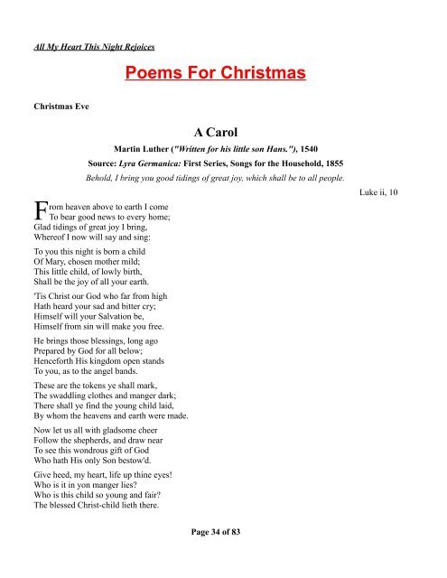 All My Heart This Night Rejoices - The Hymns and Carols of Christmas