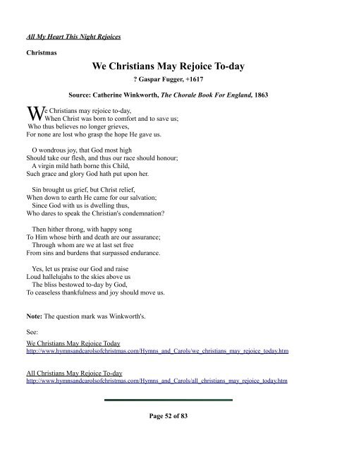 All My Heart This Night Rejoices - The Hymns and Carols of Christmas