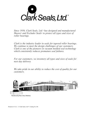 and Excluder Seals - Clark Seals, Ltd.